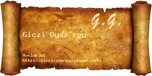 Giczi György névjegykártya